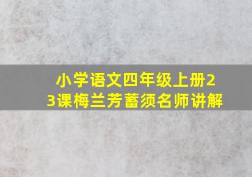 小学语文四年级上册23课梅兰芳蓄须名师讲解