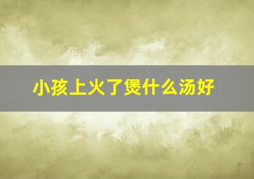 小孩上火了煲什么汤好