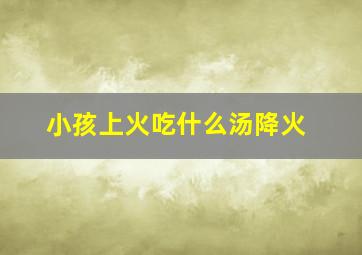 小孩上火吃什么汤降火