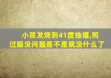 小孩发烧到41度抽搐,照过脑没问题是不是就没什么了