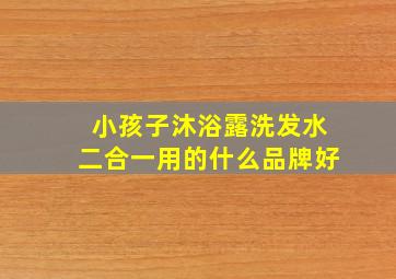 小孩子沐浴露洗发水二合一用的什么品牌好