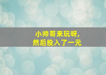 小帅哥来玩呀,然后投入了一元