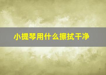 小提琴用什么擦拭干净