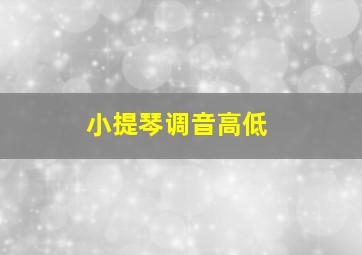 小提琴调音高低