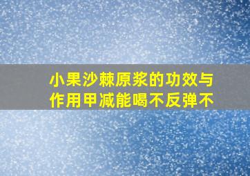 小果沙棘原浆的功效与作用甲减能喝不反弹不