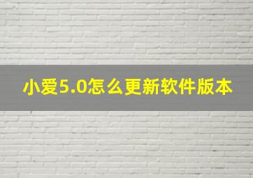 小爱5.0怎么更新软件版本