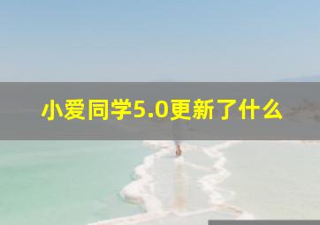 小爱同学5.0更新了什么