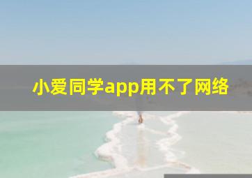 小爱同学app用不了网络