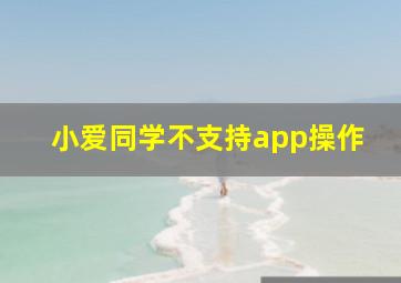 小爱同学不支持app操作