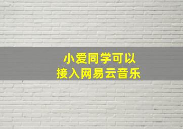 小爱同学可以接入网易云音乐