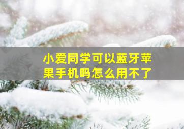 小爱同学可以蓝牙苹果手机吗怎么用不了