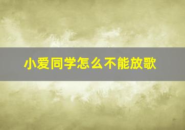 小爱同学怎么不能放歌