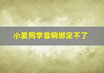 小爱同学音响绑定不了