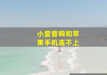 小爱音响和苹果手机连不上