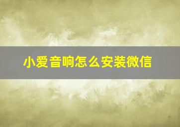 小爱音响怎么安装微信