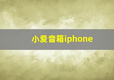 小爱音箱iphone