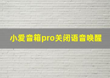 小爱音箱pro关闭语音唤醒