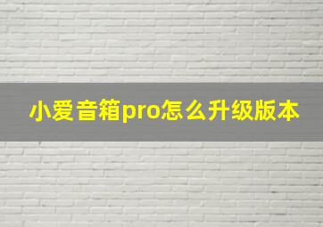 小爱音箱pro怎么升级版本