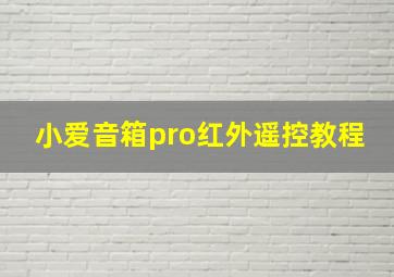 小爱音箱pro红外遥控教程