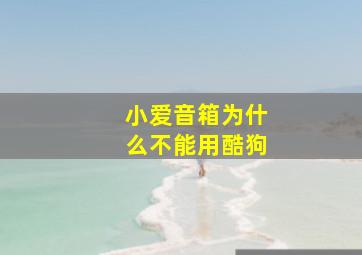 小爱音箱为什么不能用酷狗