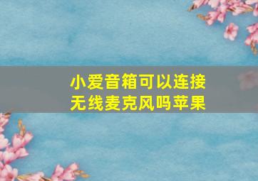 小爱音箱可以连接无线麦克风吗苹果