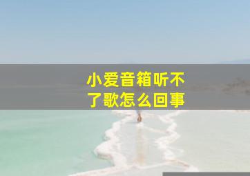 小爱音箱听不了歌怎么回事