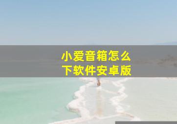 小爱音箱怎么下软件安卓版