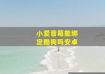 小爱音箱能绑定酷狗吗安卓