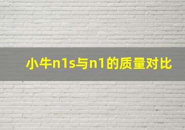 小牛n1s与n1的质量对比