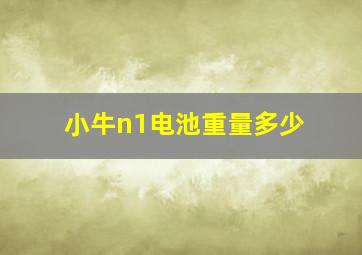 小牛n1电池重量多少