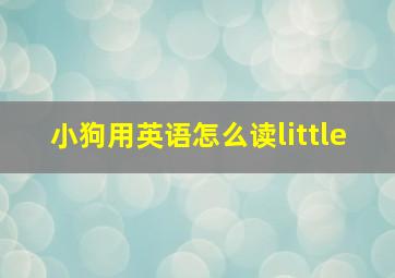 小狗用英语怎么读little