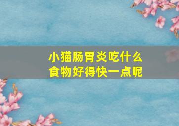 小猫肠胃炎吃什么食物好得快一点呢