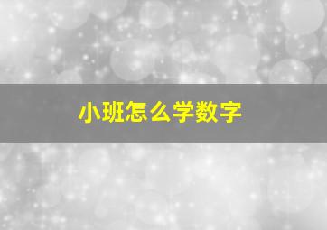 小班怎么学数字