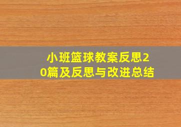 小班篮球教案反思20篇及反思与改进总结