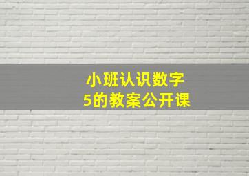 小班认识数字5的教案公开课