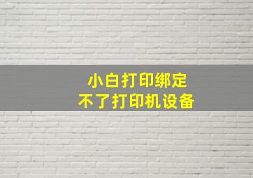 小白打印绑定不了打印机设备