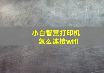 小白智慧打印机怎么连接wifi