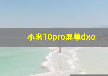 小米10pro屏幕dxo