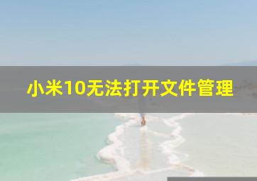 小米10无法打开文件管理