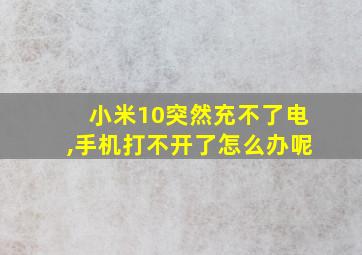 小米10突然充不了电,手机打不开了怎么办呢