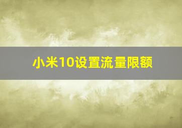 小米10设置流量限额