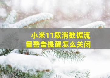 小米11取消数据流量警告提醒怎么关闭