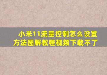 小米11流量控制怎么设置方法图解教程视频下载不了