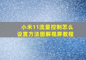 小米11流量控制怎么设置方法图解视屏教程