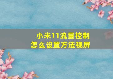 小米11流量控制怎么设置方法视屏