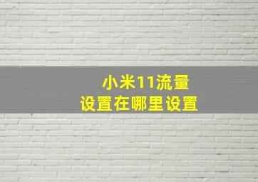 小米11流量设置在哪里设置