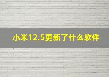 小米12.5更新了什么软件