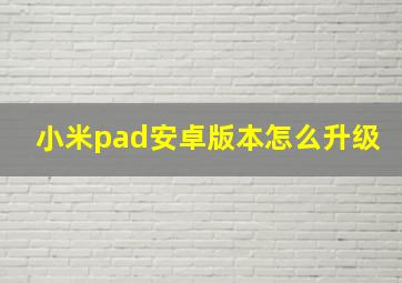 小米pad安卓版本怎么升级