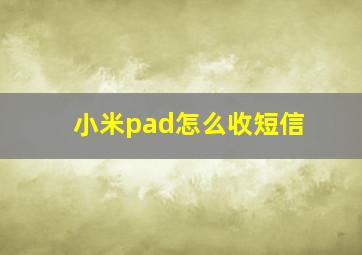 小米pad怎么收短信