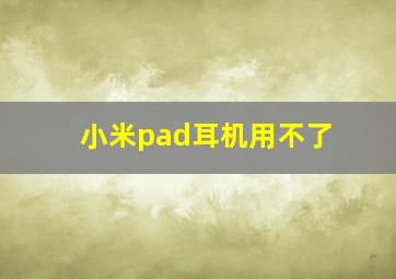 小米pad耳机用不了